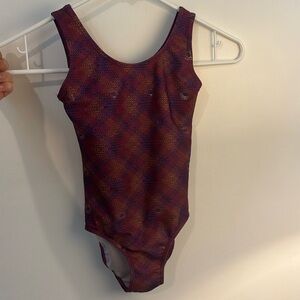 Danskin Red and Blue One Piece Swimsuit with Classic Silhouette